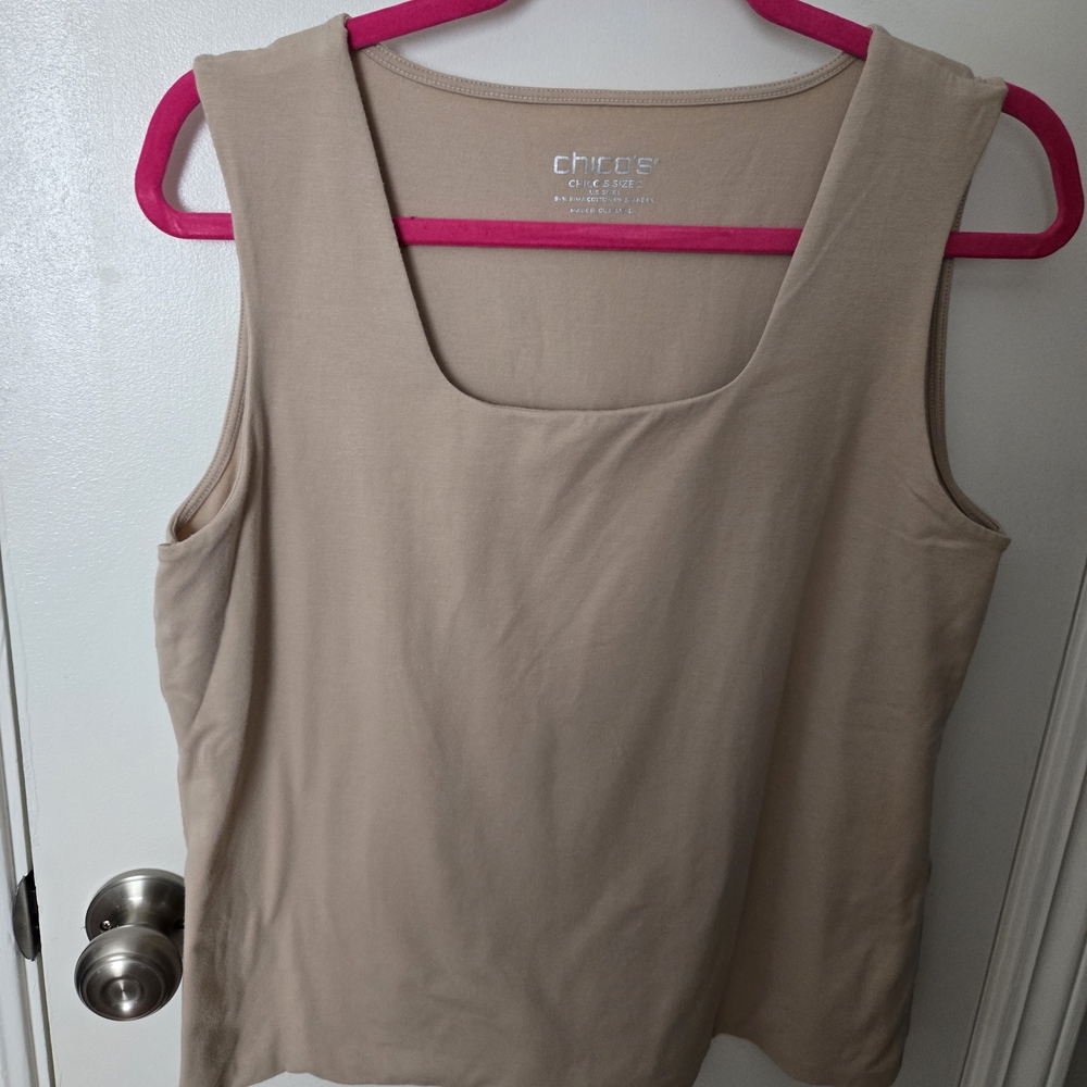 Chico's Beige Square Neck Tank
